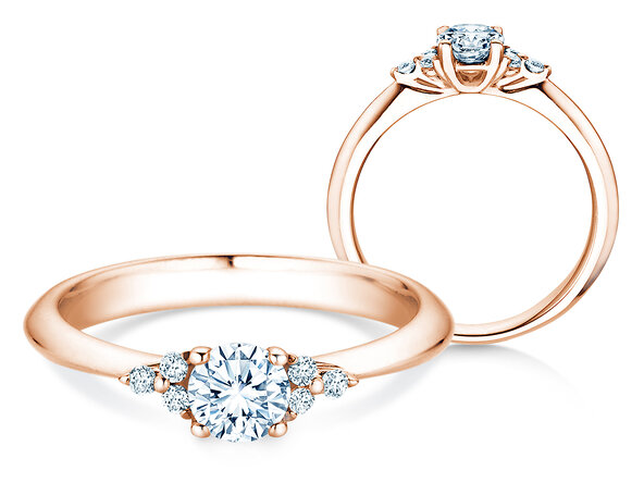 Anillo de compromiso Vivid Diamond en 18K oro rosa con diamantes 0,59ct G/SI