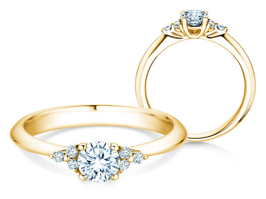 Anillo de compromiso Vivid Diamond en oro amarillo