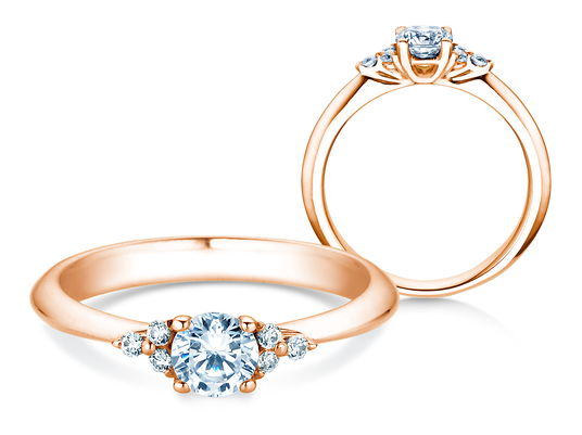 Anillo de compromiso Vivid Diamond en oro rosa