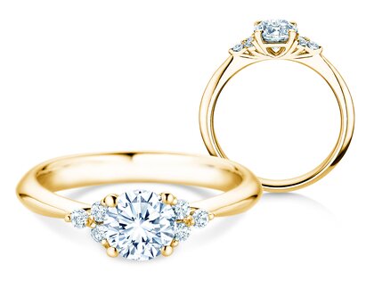 Anillo de compromiso  en 9K oro amarillo con diamantes 1,18ct G/SI