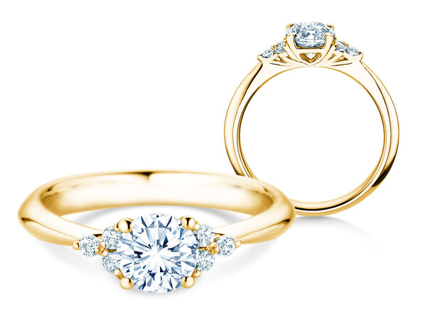 Anillo de compromiso  en 9K oro amarillo con diamantes 1,18ct G/SI