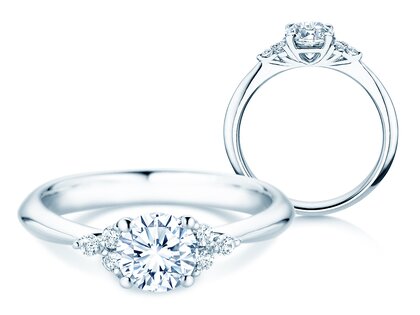 Anillo de compromiso  en 9K oro blanco con diamantes 1,18ct G/SI