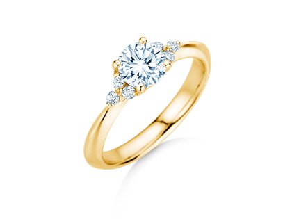 Anillo de compromiso  en 9K oro amarillo con diamantes 1,18ct G/SI