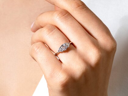 Anillo de compromiso  en 9K oro amarillo con diamantes 1,18ct G/SI