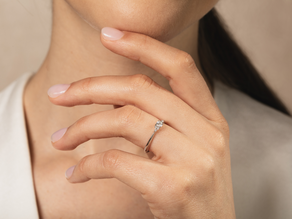 Anillo de compromiso Vivid Diamond en 14K oro blanco con diamantes 0,31ct G/SI