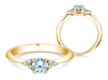 Anillo de compromiso Vivid Diamond en oro amarillo