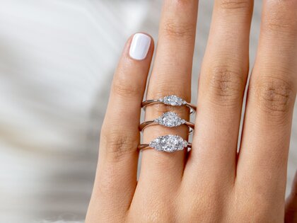 Anillo de compromiso Vivid Diamond en 14K oro blanco con diamantes 0,31ct G/SI