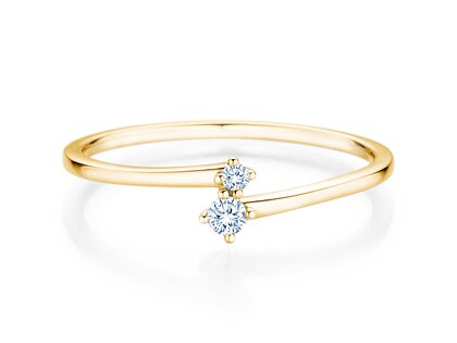 Anillo de compromiso You & Me Classic en 14K oro amarillo con diamantes 0,065ct G/SI
