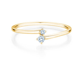 Anillo de compromiso You & Me Classic en 14K oro amarillo con diamantes 0,065ct G/SI