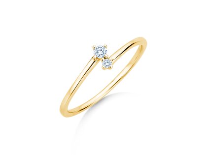 Anillo de compromiso You & Me Classic en 14K oro amarillo con diamantes 0,065ct G/SI