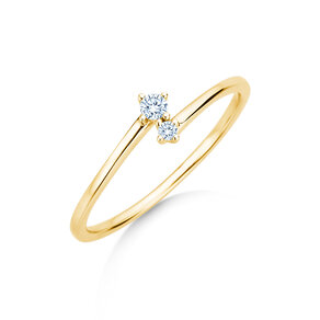 Anillo de compromiso You & Me Classic en 14K oro amarillo con diamantes 0,065ct G/SI