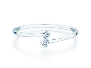 Anillo de compromiso You & Me Classic en 14K oro blanco con diamantes 0,065ct G/SI