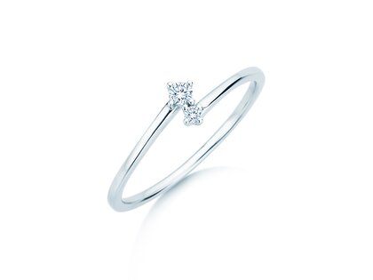 Anillo de compromiso You & Me Classic en 14K oro blanco con diamantes 0,065ct G/SI