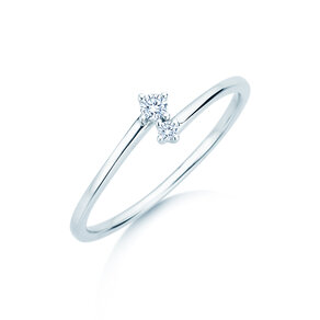 Anillo de compromiso You & Me Classic en 14K oro blanco con diamantes 0,065ct G/SI