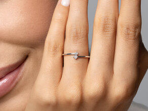 Anillo de compromiso You & Me Classic en 14K oro amarillo con diamantes 0,065ct G/SI
