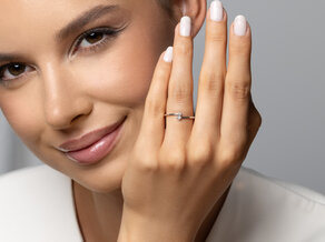 Anillo de compromiso You & Me Classic en 14K oro amarillo con diamantes 0,065ct G/SI