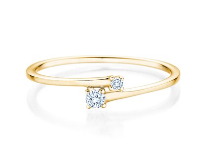Anillo de compromiso You & Me Modern en 14K oro amarillo con diamantes 0,07ct G/SI