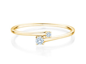 Anillo de compromiso You & Me Modern en 14K oro amarillo con diamantes 0,07ct G/SI
