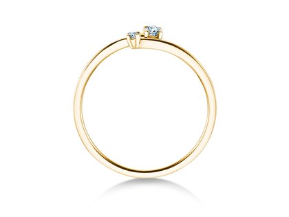 Anillo de compromiso You & Me Modern en 14K oro amarillo con diamantes 0,07ct G/SI