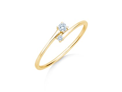 Anillo de compromiso You & Me Modern en 14K oro amarillo con diamantes 0,07ct G/SI
