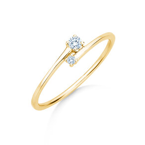 Anillo de compromiso You & Me Modern en 14K oro amarillo con diamantes 0,07ct G/SI