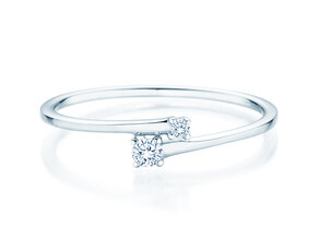Anillo de compromiso You & Me Modern en 14K oro blanco con diamantes 0,07ct G/SI