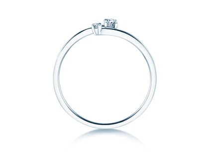 Anillo de compromiso You & Me Modern en 14K oro blanco con diamantes 0,07ct G/SI
