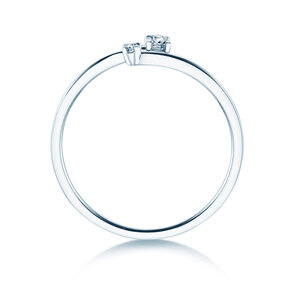 Anillo de compromiso You & Me Modern en 14K oro blanco con diamantes 0,07ct G/SI