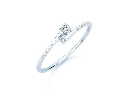Anillo de compromiso You & Me Modern en 14K oro blanco con diamantes 0,07ct G/SI