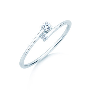 Anillo de compromiso You & Me Modern en 14K oro blanco con diamantes 0,07ct G/SI