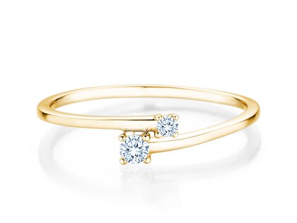 Anillo de compromiso You & Me Modern en 14K oro amarillo con diamantes 0,11ct G/SI