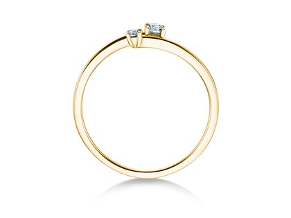 Anillo de compromiso You & Me Modern en 14K oro amarillo con diamantes 0,11ct G/SI