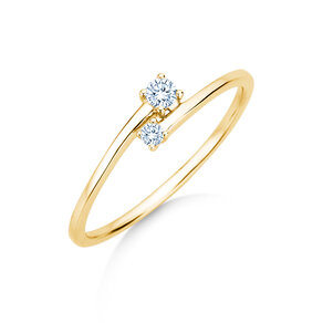 Anillo de compromiso You & Me Modern en 14K oro amarillo con diamantes 0,11ct G/SI