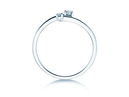 Anillo de compromiso You & Me Modern en 14K oro blanco con diamantes 0,11ct G/SI