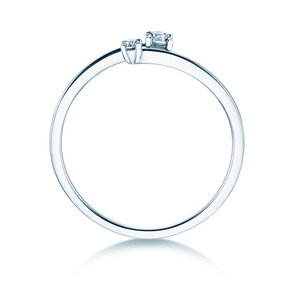 Anillo de compromiso You & Me Modern en 14K oro blanco con diamantes 0,11ct G/SI