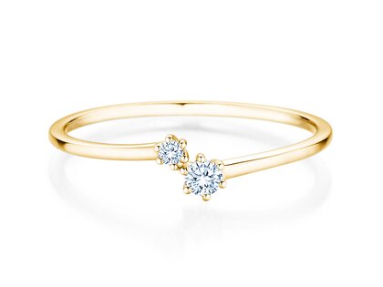 Anillo de compromiso You & Me Soft en 14K oro amarillo con diamantes 0,09ct G/SI