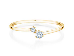 Anillo de compromiso You & Me Soft en 14K oro amarillo con diamantes 0,09ct G/SI