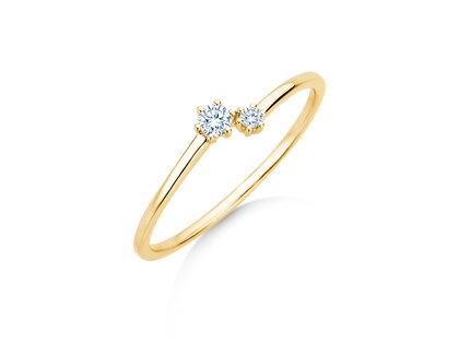 Anillo de compromiso You & Me Soft en 14K oro amarillo con diamantes 0,09ct G/SI