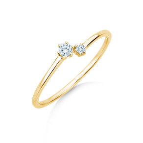 Anillo de compromiso You & Me Soft en 14K oro amarillo con diamantes 0,09ct G/SI