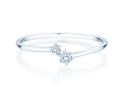 Anillo de compromiso You & Me Soft en 14K oro blanco con diamantes 0,09ct G/SI