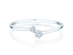 Anillo de compromiso You & Me Soft en 14K oro blanco con diamantes 0,09ct G/SI