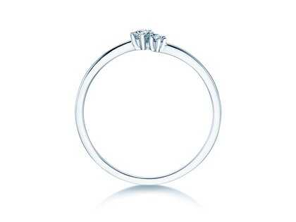 Anillo de compromiso You & Me Soft en 14K oro blanco con diamantes 0,09ct G/SI