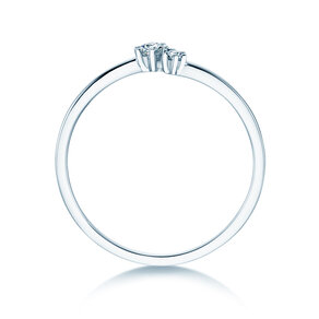 Anillo de compromiso You & Me Soft en 14K oro blanco con diamantes 0,09ct G/SI