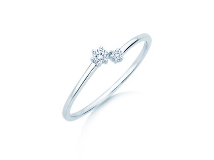 Anillo de compromiso You & Me Soft en 14K oro blanco con diamantes 0,09ct G/SI