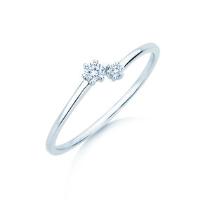 Anillo de compromiso You & Me Soft en 14K oro blanco con diamantes 0,09ct G/SI