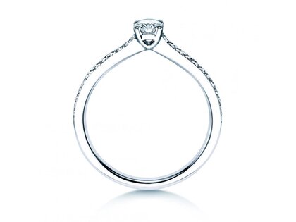 Anillo de compromiso Claire Petite en 18K oro blanco con diamantes 0,50ct G/SI