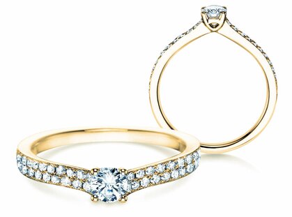 Anillo de compromiso Claire Petite en 18K oro amarillo con diamantes 0,50ct G/SI
