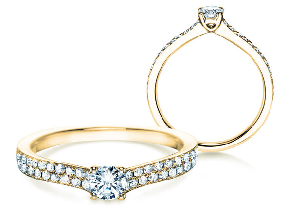Anillo de compromiso Claire Petite en 18K oro amarillo con diamantes 0,50ct G/SI