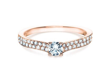 Anillo de compromiso Claire Petite en 18K oro rosa con diamantes 0,50ct G/SI