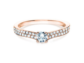 Anillo de compromiso Claire Petite en 18K oro rosa con diamantes 0,50ct G/SI